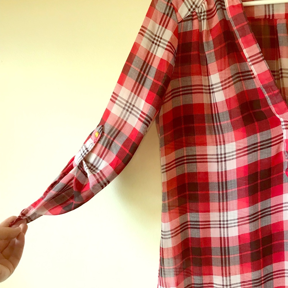 🍁🍁LAST DAY 10/30🍁🍁 Sheer Plaid Tunic